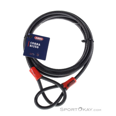 Abus Cobra Stahlkabel 8/250cm Fahrradschloss Zubehör-Schwarz-One Size