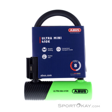 Abus Ultra Mini 410K 14cm Fahrradschloss-Grün-One Size