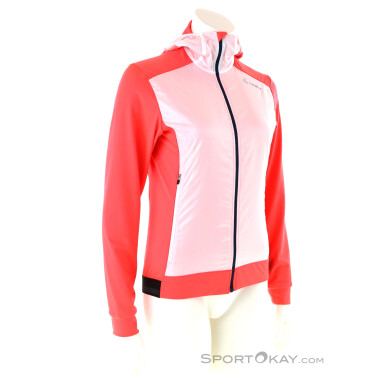 Löffler Hooded Light Hybrid Damen Outdoorjacke-Rot-34