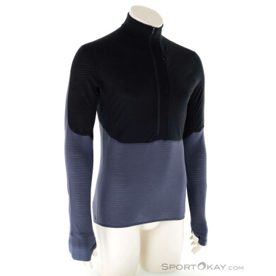 Icebreaker Merino 200 Realfleece Descender LS HZ Herren Funktionsshirt-Schwarz-XL
