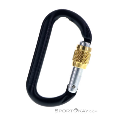 Austrialpin Ovalo GI Screwlock Karabiner-Schwarz-One Size