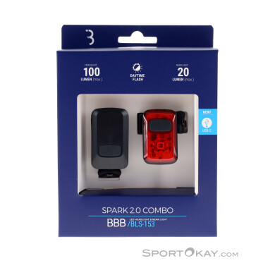 BBB Spark 2.0 Fahrradlicht Set-Schwarz-One Size