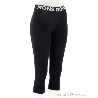 Mons Royale Cascade Merino 3/4 Damen Funktionshose-Schwarz-M