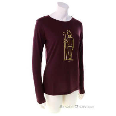 Super Natural Skianto Tee Damen Shirt-Dunkel-Rot-XS