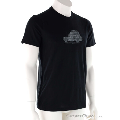 Icebreaker Merino 150 Tech Lite Cosy Camper Herren T-Shirt-Schwarz-M