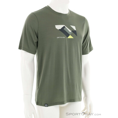 Ortovox 140 Cool Landscape Herren T-Shirt-Oliv-Dunkelgrün-XL