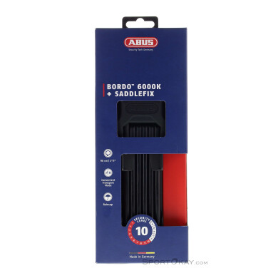 Abus Bordo 6000K 90cm SH SF Fahrradschloss-Schwarz-One Size