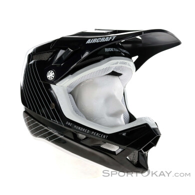 100% Aircraft Composite Fullface Helm-Schwarz-XL