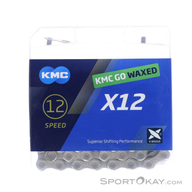 KMC X12 Waxed 126 Gl. 12-Fach Kette-Silber-One Size