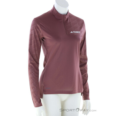 adidas Terrex Multi HZ LS Damen Shirt-Dunkel-Rot-XS