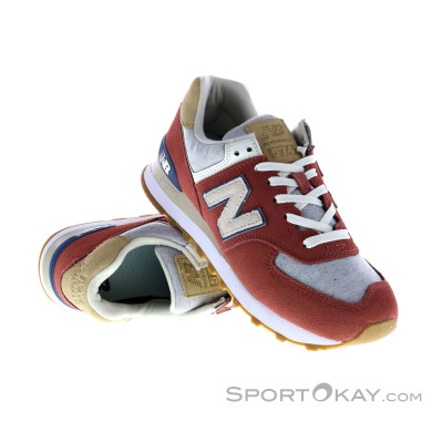 New Balance 574 Herren Freizeitschuhe-Rot-5,5