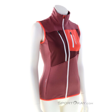 Ortovox Fleece Grid Vest Damen Outdoorweste-Dunkel-Rot-XS