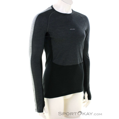 Icebreaker 125 ZoneKnit LS Crewe Herren Funktionsshirt-Dunkel-Grau-S