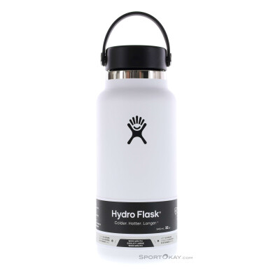 Hydro Flask 32oz Wide Mouth Flex Cap 946ml Thermosflasche-Weiss-One Size