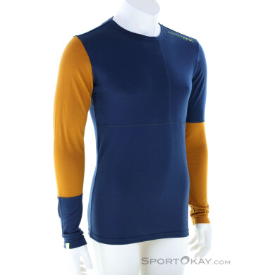 Ortovox 185 Rock‘N‘Wool LS Herren Funktionsshirt-Dunkel-Blau-S