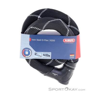Abus Iven Steel-O-Flex 8200 85cm Fahrradschloss-Schwarz-One Size