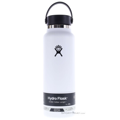 Hydro Flask 40oz Wide Mouth Flex Cap 1183ml Thermosflasche-Weiss-One Size