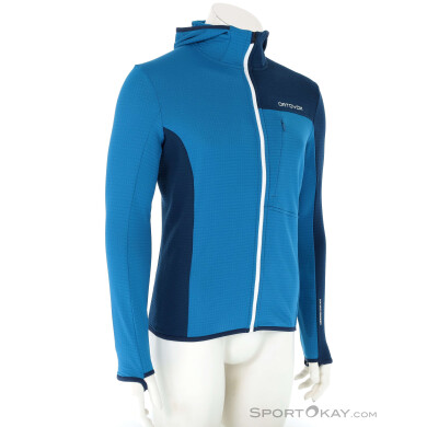 Ortovox Fleece Light Grid Hooded Herren Sweater-Blau-M