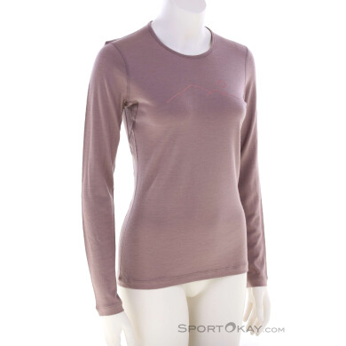 Icebreaker  200 Oasis LS Crewe Rainer Ridge Damen Funktionsshirt-Lila-S