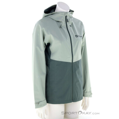 Jack Wolfskin Weiltal 2L Damen Regenjacke-Hell-Grün-M