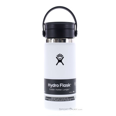 Hydro Flask 16oz Wide Mouth Flex Slip Lid 473ml Thermosflasche-Weiss-One Size