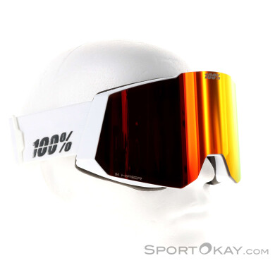 100% Snowcraft Hiper Skibrille-Weiss-One Size