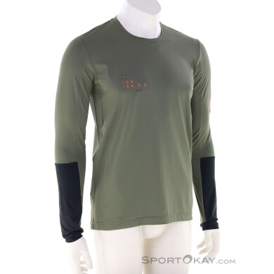 ION MTB Jersey Traze AMP AFT Herren Bikeshirt-Oliv-Dunkelgrün-S