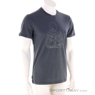 Icebreaker Merino 150 Tech Lite III Sunset Camp Herren T-Shirt-Dunkel-Grau-L