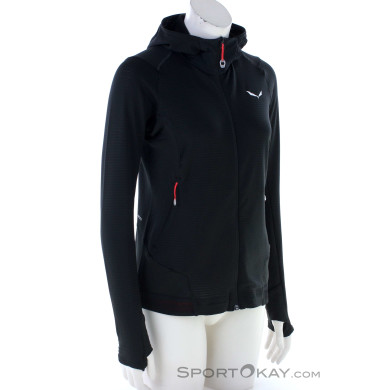 Salewa Pedroc PL Hooded Damen Fleecejacke-Schwarz-38