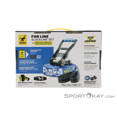 Gibbon Funline + Treewear 15m Slacklineset-Blau-15