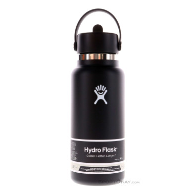 Hydro Flask 32oz Wide Mouth Flex Straw Cap 946ml Thermosflasche-Schwarz-One Size