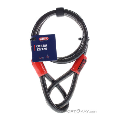 Abus Cobra Stahlkabel 12/120cm Fahrradschloss Zubehör-Schwarz-One Size