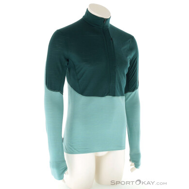 Icebreaker Merino 200 Realfleece Descender LS HZ Herren Funktionsshirt-Türkis-L