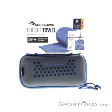 Sea to Summit Pocket M 100x50cm Microfaser Handtuch-Blau-M