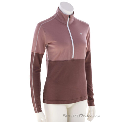Ortovox 185 Rock´n`Wool Zip Neck Damen Funktionsshirt-Pink-Rosa-S