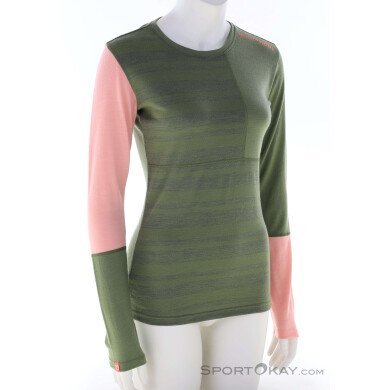 Ortovox 185 Rock‘N‘Wool LS Damen Funktionsshirt-Oliv-Dunkelgrün-L