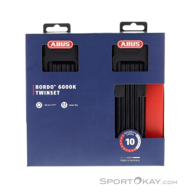 Abus Bordo 6000K 90cm + Halter SH Twinset Fahrradschloss-Schwarz-One Size