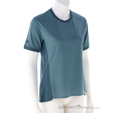ION Tech Logo S/S Damen Bikeshirt-Blau-M