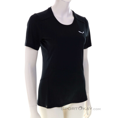 Salewa Puez Sporty Dry Damen T-Shirt-Schwarz-42