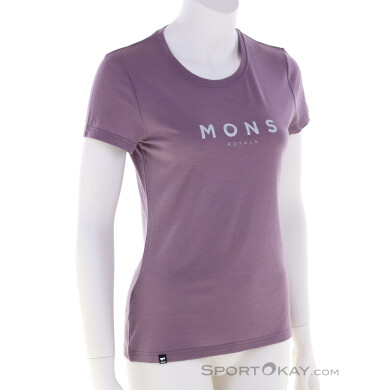 Mons Royale Icon Merino Classic Damen T-Shirt-Lila-XS