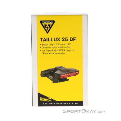 Topeak Taillux 25 DF Fahrradlicht hinten-Schwarz-One Size