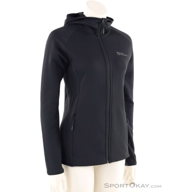 Jack Wolfskin Baiselberger Hooded FZ Damen Fleecejacke-Schwarz-S