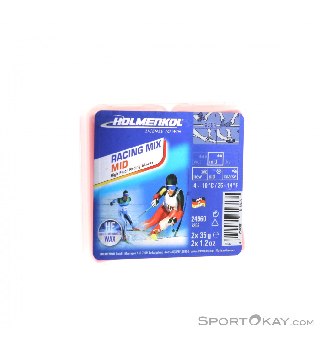 HOLMENKOL RACING MIX COLD/MID/WET 150g×3 Holmenkol Racing Mix Wet Yellow 150g Bar