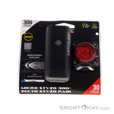 Lezyne Micro Drive 300 + Zecto StVZO Bike Light Set