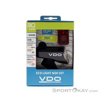 VDO Eco Light M30 + Eco Light Red StVZO Bike Light Set