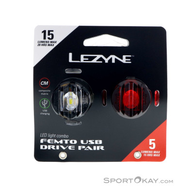 Lezyne Femto USB Drive Bike Light Set